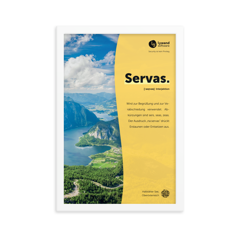 Gerahmtes Poster "Servas"